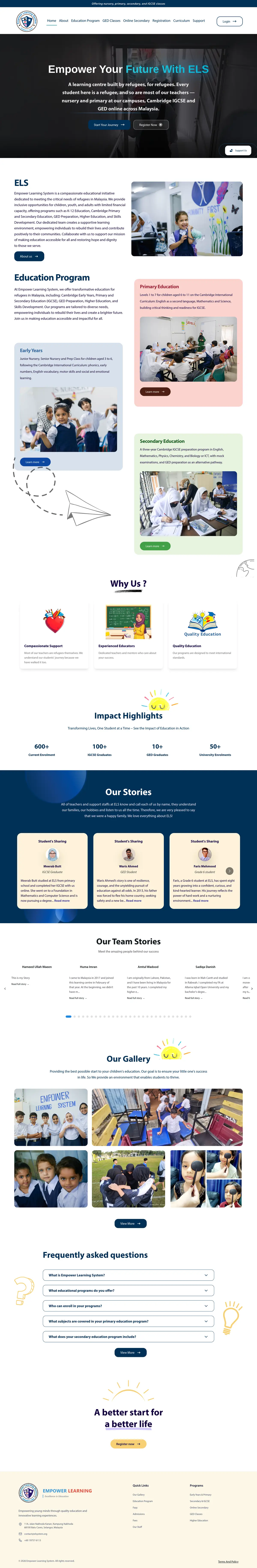 Empower Learning System homepage